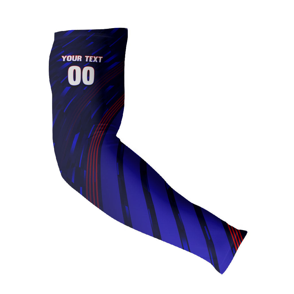 Personalized Cape Verde Soccer Arm Sleeves Shark Mascot Football Player Striped Pattern