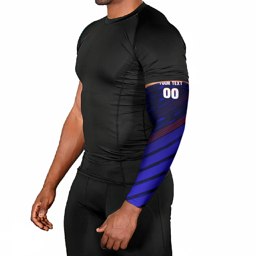 Personalized Cape Verde Soccer Arm Sleeves Shark Mascot Football Player Striped Pattern