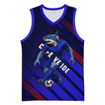 Personalized Cape Verde Soccer Basketball Jersey Shark Mascot Football Player Striped Pattern