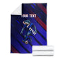 Personalized Cape Verde Soccer Blanket Shark Mascot Football Player Striped Pattern