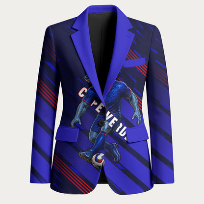 Personalized Cape Verde Soccer Blazer Shark Mascot Football Player Striped Pattern