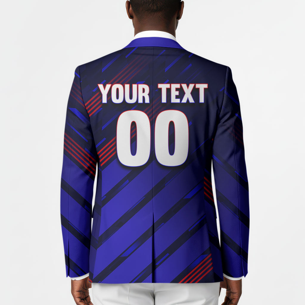 Personalized Cape Verde Soccer Blazer Shark Mascot Football Player Striped Pattern