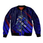 Personalized Cape Verde Soccer Bomber Jacket Shark Mascot Football Player Striped Pattern