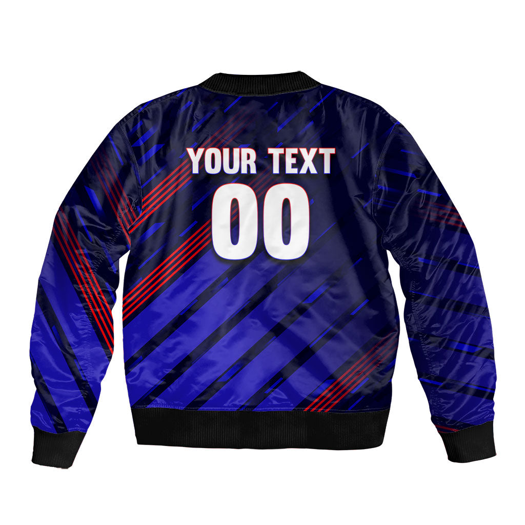 Personalized Cape Verde Soccer Bomber Jacket Shark Mascot Football Player Striped Pattern