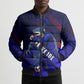 Personalized Cape Verde Soccer Bomber Puffer Jacket Shark Mascot Football Player Striped Pattern