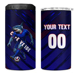 Personalized Cape Verde Soccer 4 in 1 Can Cooler Tumbler Shark Mascot Football Player Striped Pattern