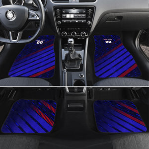 Personalized Cape Verde Soccer Car Mats Shark Mascot Football Player Striped Pattern