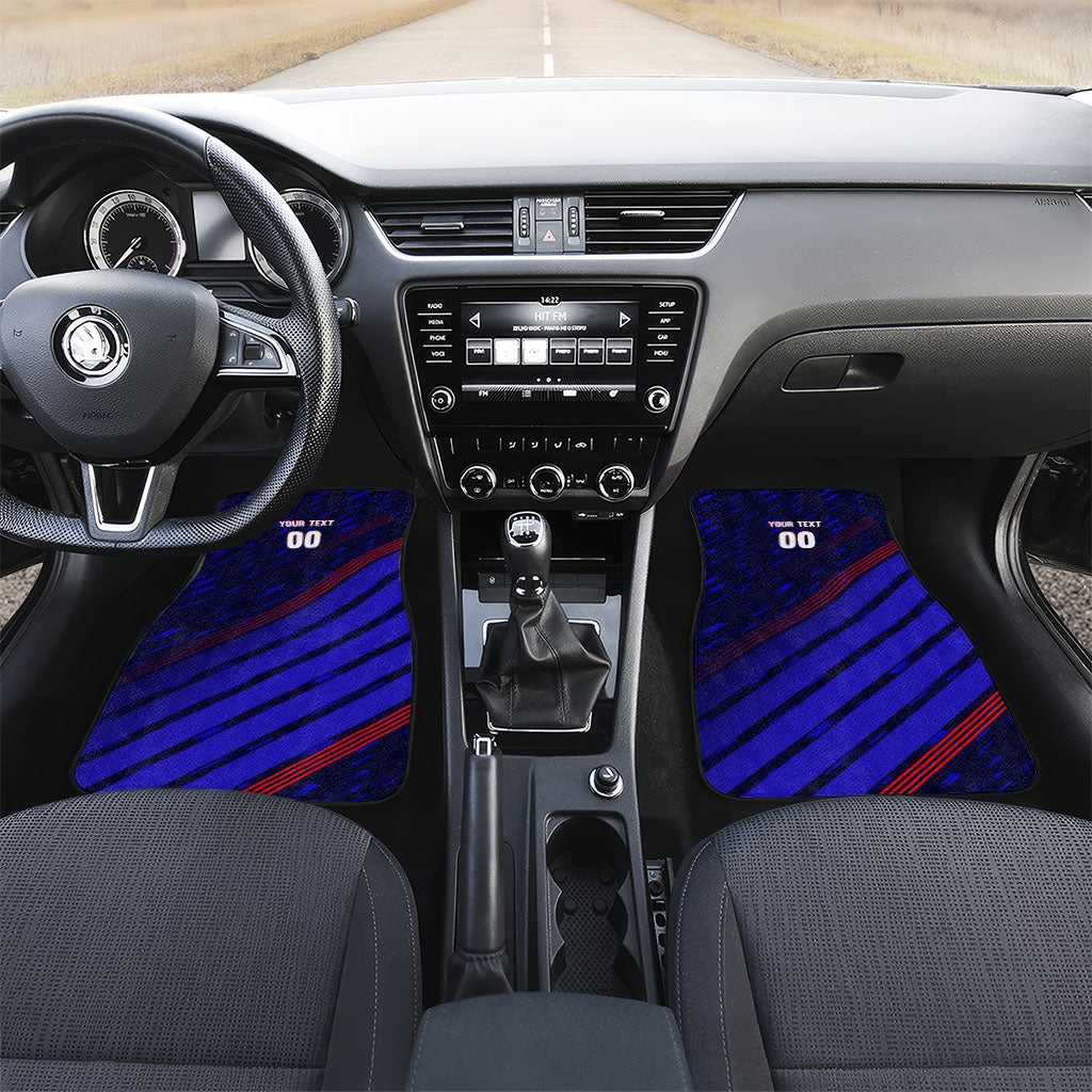 Personalized Cape Verde Soccer Car Mats Shark Mascot Football Player Striped Pattern