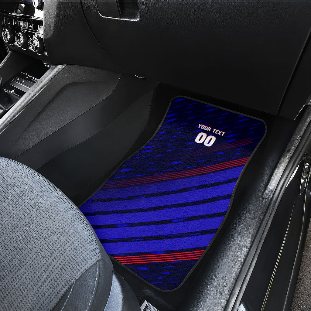 Personalized Cape Verde Soccer Car Mats Shark Mascot Football Player Striped Pattern
