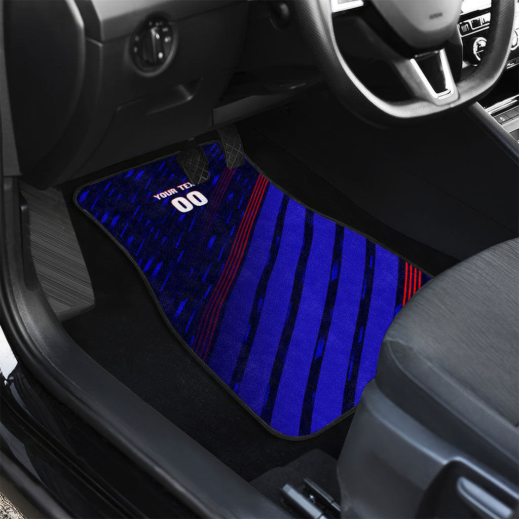 Personalized Cape Verde Soccer Car Mats Shark Mascot Football Player Striped Pattern