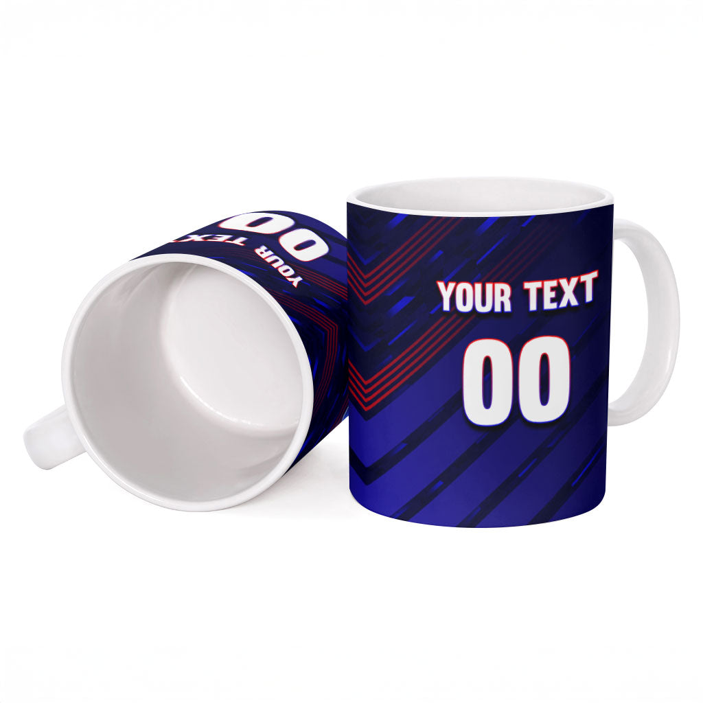 Personalized Cape Verde Soccer Ceramic Mug Shark Mascot Football Player Striped Pattern