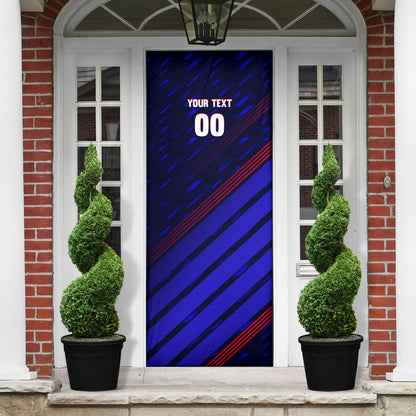 Personalized Cape Verde Soccer Door Cover Shark Mascot Football Player Striped Pattern