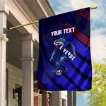 Personalized Cape Verde Soccer Garden Flag Shark Mascot Football Player Striped Pattern