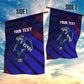 Personalized Cape Verde Soccer Garden Flag Shark Mascot Football Player Striped Pattern