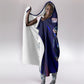 Personalized Cape Verde Soccer Hooded Blanket Shark Mascot Football Player Striped Pattern