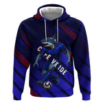 Personalized Cape Verde Soccer Hoodie Shark Mascot Football Player Striped Pattern