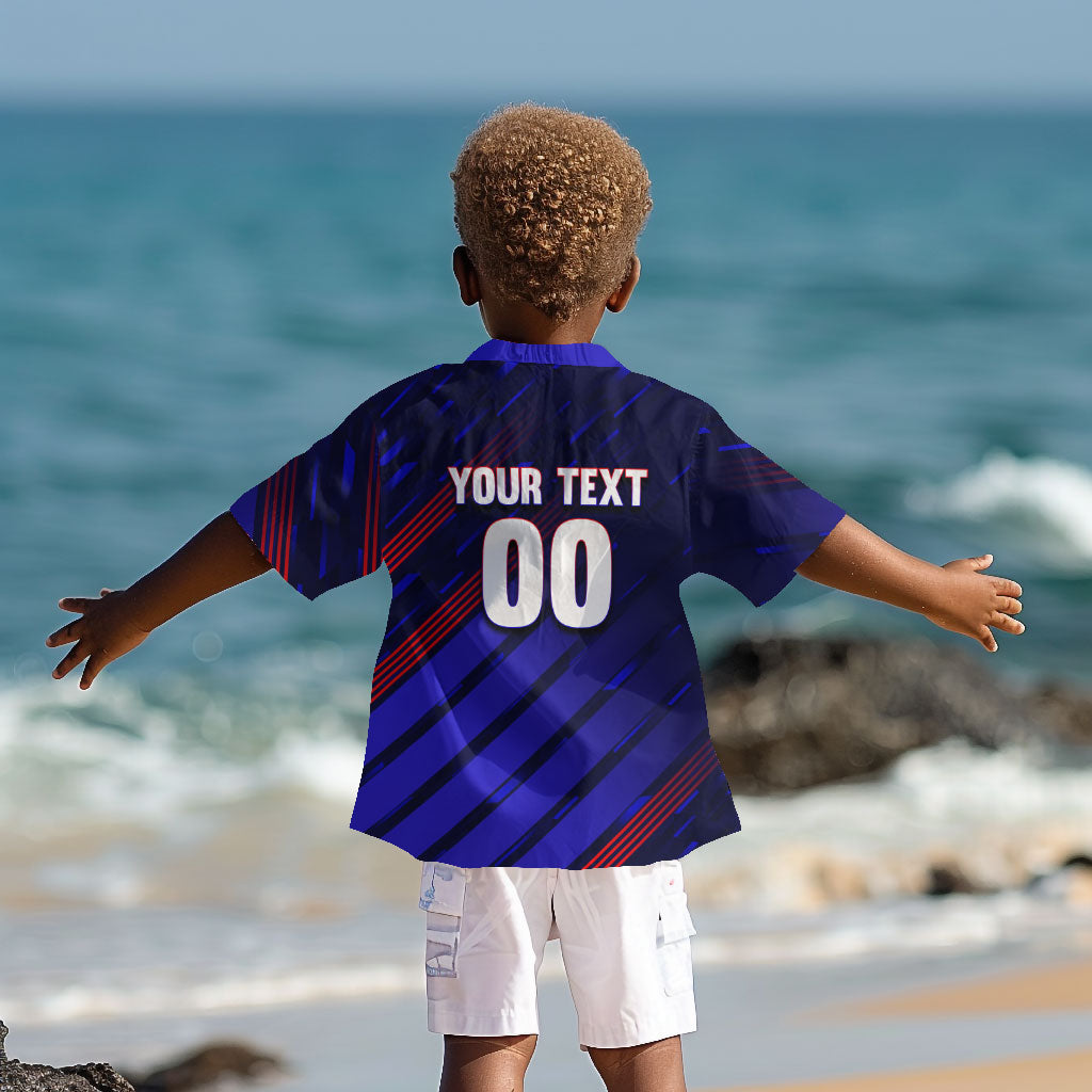 Personalized Cape Verde Soccer Kid Hawaiian Shirt Shark Mascot Football Player Striped Pattern