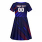 Personalized Cape Verde Soccer Kid Short Sleeve Dress Shark Mascot Football Player Striped Pattern