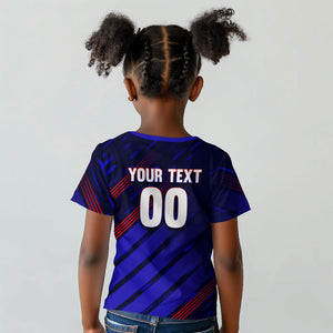 Personalized Cape Verde Soccer Kid T shirt Shark Mascot Football Player Striped Pattern