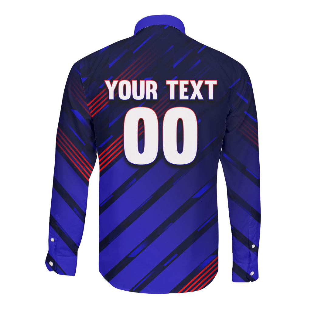 Personalized Cape Verde Soccer Long Sleeve Button Shirt Shark Mascot Football Player Striped Pattern
