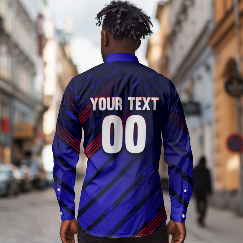 Personalized Cape Verde Soccer Long Sleeve Button Shirt Shark Mascot Football Player Striped Pattern