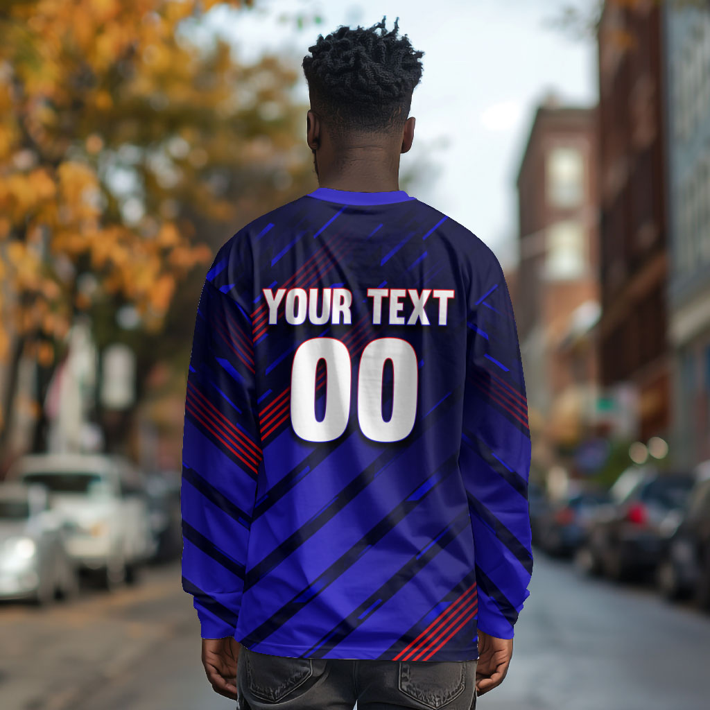 Personalized Cape Verde Soccer Long Sleeve Shirt Shark Mascot Football Player Striped Pattern