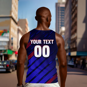 Personalized Cape Verde Soccer Men Tank Top Shark Mascot Football Player Striped Pattern