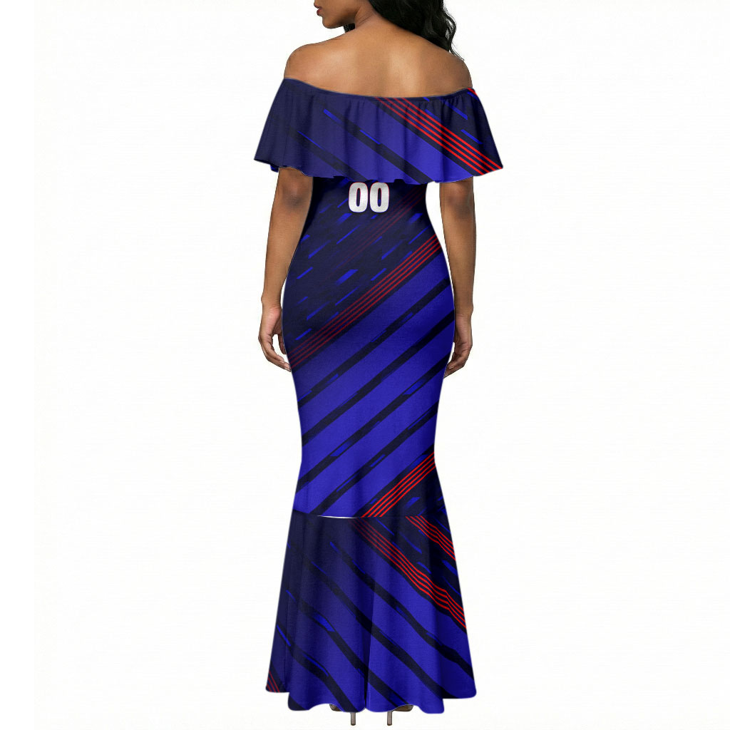 Personalized Cape Verde Soccer Mermaid Dress Shark Mascot Football Player Striped Pattern