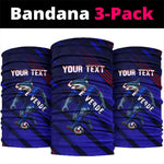 Personalized Cape Verde Soccer Neck Gaiter Shark Mascot Football Player Striped Pattern