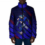 Personalized Cape Verde Soccer Padded Jacket Shark Mascot Football Player Striped Pattern