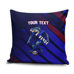 Personalized Cape Verde Soccer Pillow Cover Shark Mascot Football Player Striped Pattern