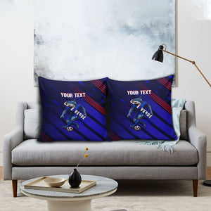 Personalized Cape Verde Soccer Pillow Cover Shark Mascot Football Player Striped Pattern