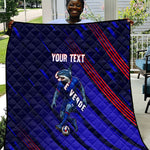 Personalized Cape Verde Soccer Quilt Shark Mascot Football Player Striped Pattern