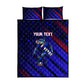 Personalized Cape Verde Soccer Quilt Bed Set Shark Mascot Football Player Striped Pattern