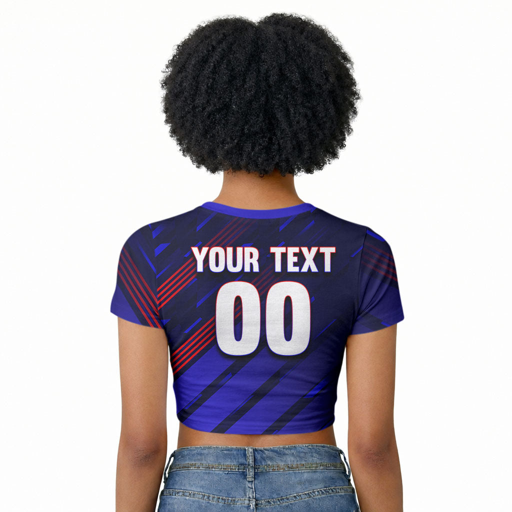 Personalized Cape Verde Soccer Raglan Cropped T shirt Shark Mascot Football Player Striped Pattern