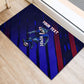 Personalized Cape Verde Soccer Rubber Doormat Shark Mascot Football Player Striped Pattern