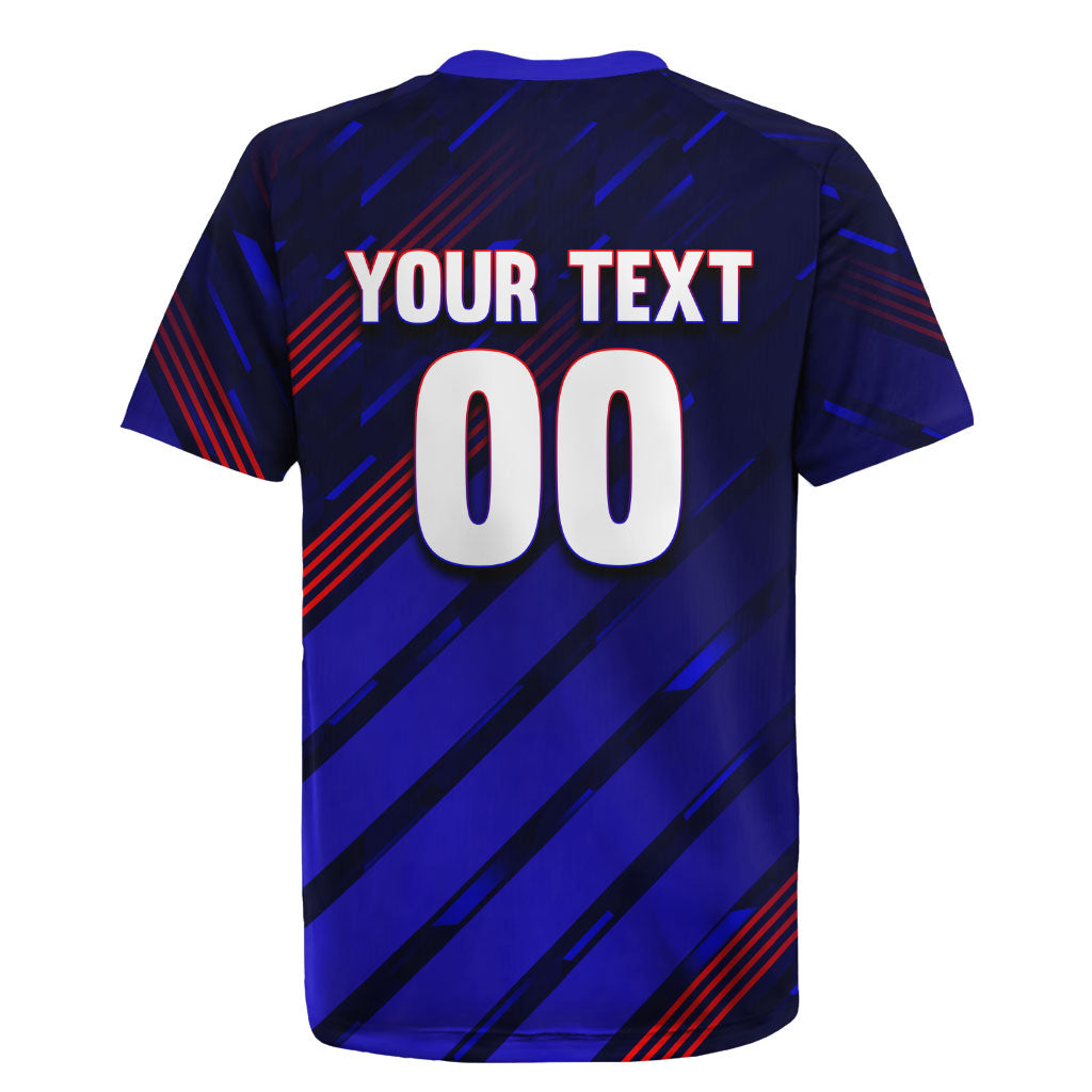 Personalized Cape Verde Soccer Rugby Jersey Shark Mascot Football Player Striped Pattern