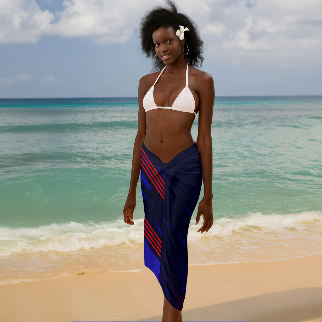 Personalized Cape Verde Soccer Sarong Shark Mascot Football Player Striped Pattern
