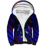 Personalized Cape Verde Soccer Sherpa Hoodie Shark Mascot Football Player Striped Pattern