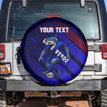 Personalized Cape Verde Soccer Spare Tire Cover Shark Mascot Football Player Striped Pattern