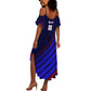 Personalized Cape Verde Soccer Summer Maxi Dress Shark Mascot Football Player Striped Pattern