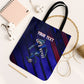 Personalized Cape Verde Soccer Tote Bag Shark Mascot Football Player Striped Pattern