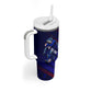 Personalized Cape Verde Soccer Tumbler With Handle Shark Mascot Football Player Striped Pattern