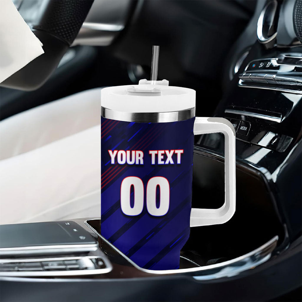 Personalized Cape Verde Soccer Tumbler With Handle Shark Mascot Football Player Striped Pattern