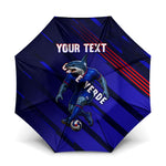 Personalized Cape Verde Soccer Umbrella Shark Mascot Football Player Striped Pattern