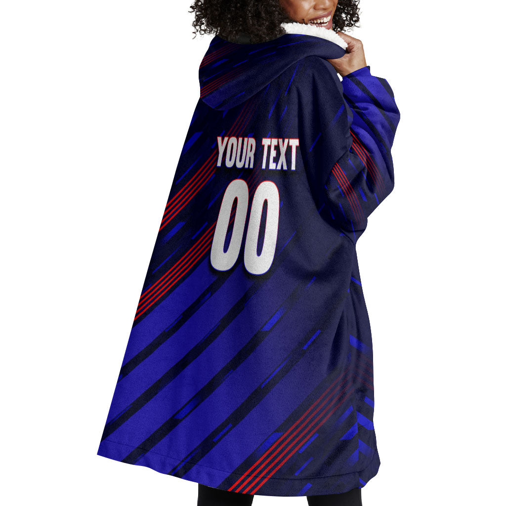 Personalized Cape Verde Soccer Wearable Blanket Hoodie Shark Mascot Football Player Striped Pattern
