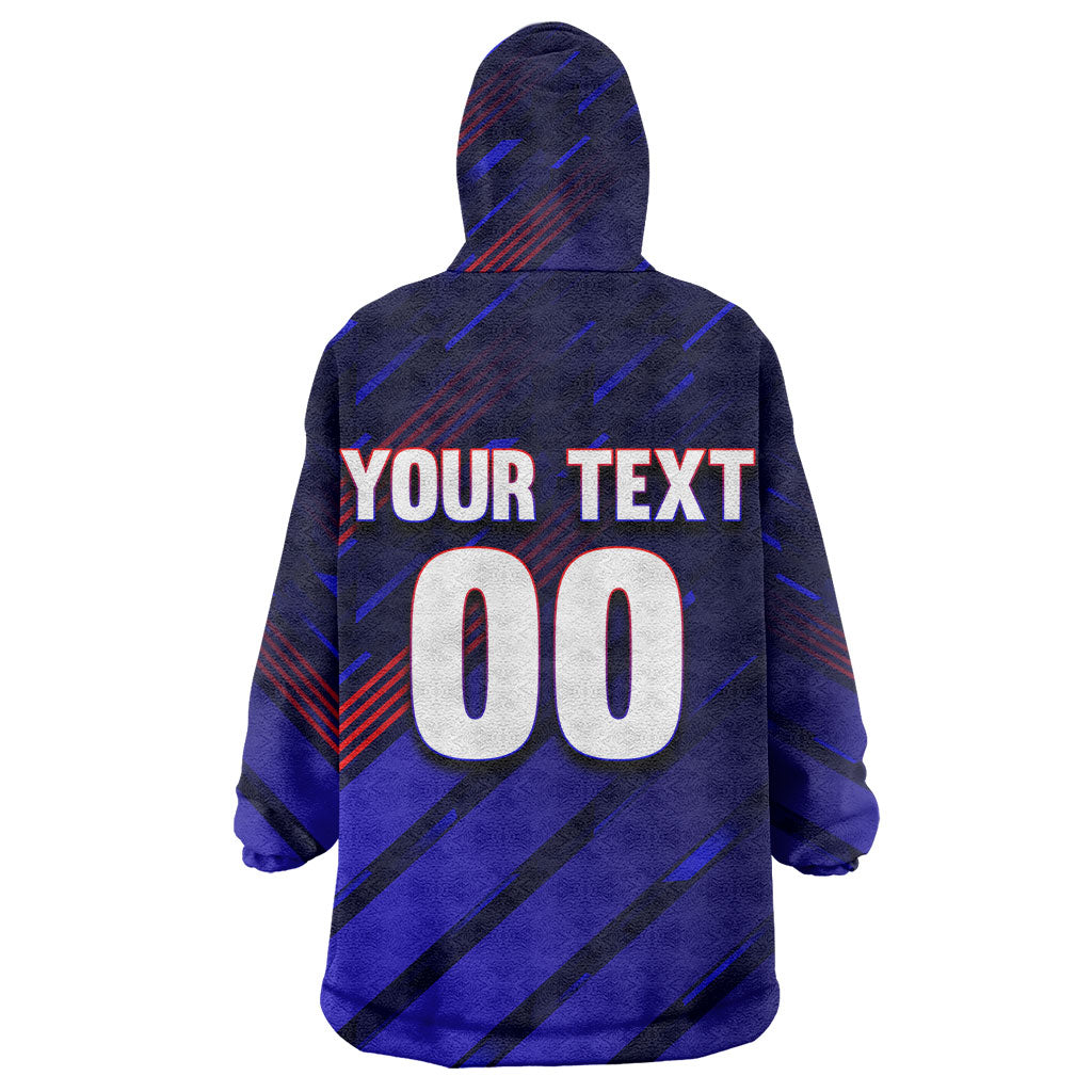Personalized Cape Verde Soccer Wearable Blanket Hoodie Shark Mascot Football Player Striped Pattern