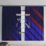 Personalized Cape Verde Soccer Window Curtain Shark Mascot Football Player Striped Pattern