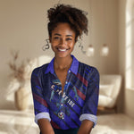 Personalized Cape Verde Soccer Women Casual Shirt Shark Mascot Football Player Striped Pattern