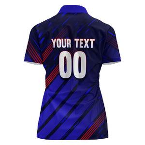 Personalized Cape Verde Soccer Women Polo Shirt Shark Mascot Football Player Striped Pattern